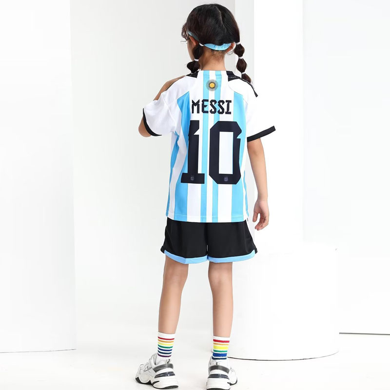 Argentina Echipei nationale 2022-23 Tricou Acasa Messi #10 Pentru Copii 2