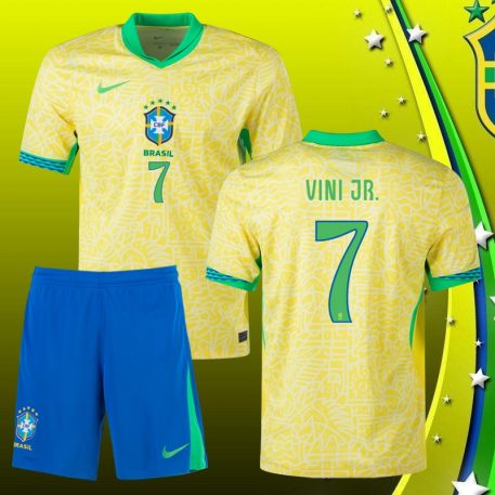 Copa-América-2024-Brazilia-Tricou-Acasă-Galben-Number-7-Viní-Jr