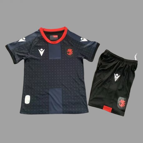 Euro 2024 Georgia Tricou Deplasare Negru Pentru Copii kit