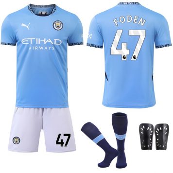 2024 25 Manchester City Tricou Acasa With FODEN 47 Printing