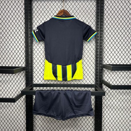 Manchester City copii set deplasare tricou și șort 2024-25