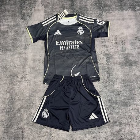 Set Tricouri Fotbal Real Madrid Deplasare 2025/26 Pentru Copii